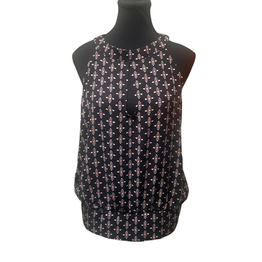 Express Black Floral Sleeveless Blouse XL GUC